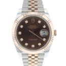 Datejust 41 Steel / Everose Gold Jubilee/Fluted Chocolate Diamond Dial von Rolex