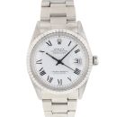 Datejust 36 Steel Oyster White Roman Buckley Dial von Rolex