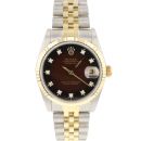 Datejust 31MM Steel Gold Jubilee Fluted Brown Vignette Diamond Dial von Rolex