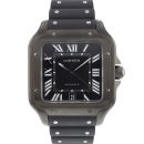 Santos De Cartier Large Black Steel Like New von Cartier