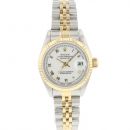 Datejust 26 Steel Gold Jubilee Fluted White Roman Dial von Rolex