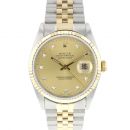 Datejust 36 Steel Gold Jubilee Fluted Champagne Diamond Dial von Rolex